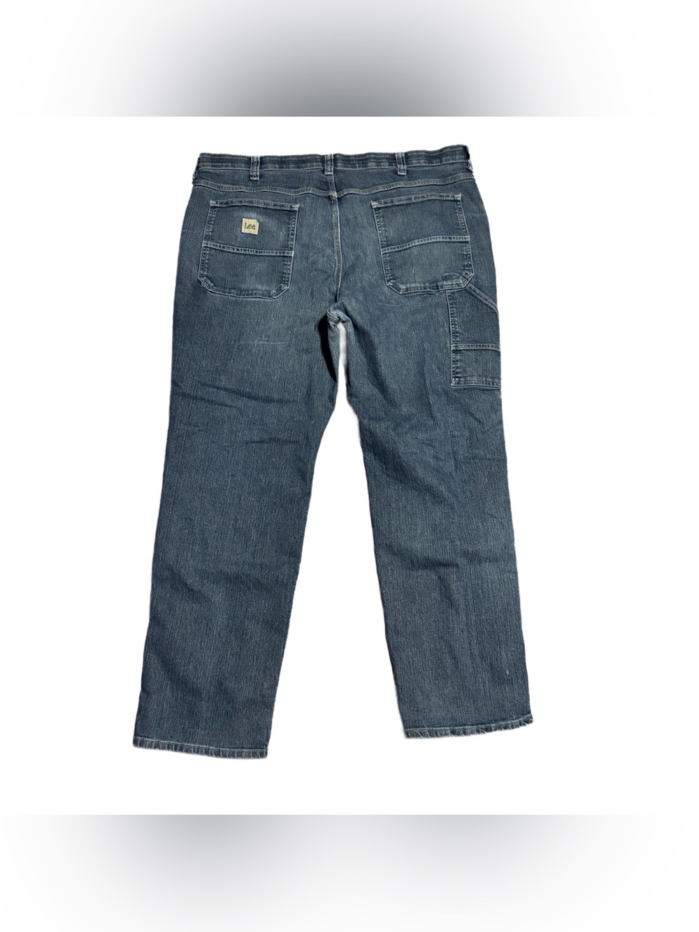Lee Men's Carpenter Jean 44x34 Relaxed Straight Leg Blue Denim Utility Pant